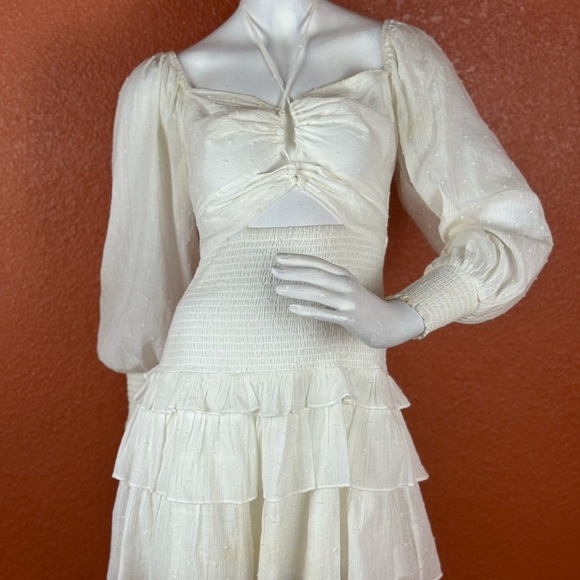 ASTR THE LABEL WHITE MARIETTA CINCHED BUST CUTOUT MINI DRESS Small. C18 - Picture 3 of 16